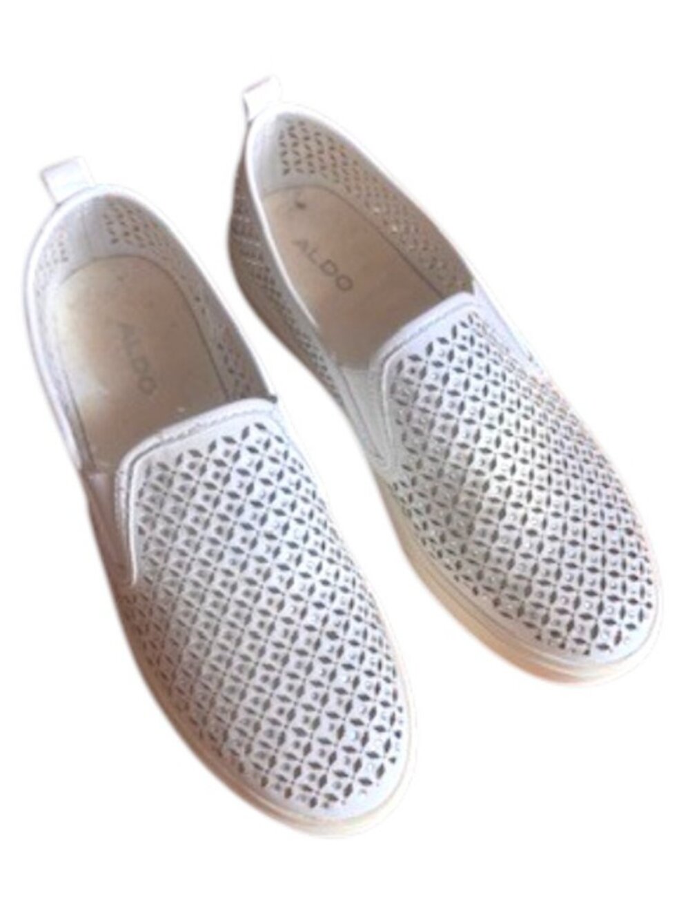 Aldo Cardabello Laser Cut Rhinestone Embellished Slip-On Sneakers Sz 7 #10